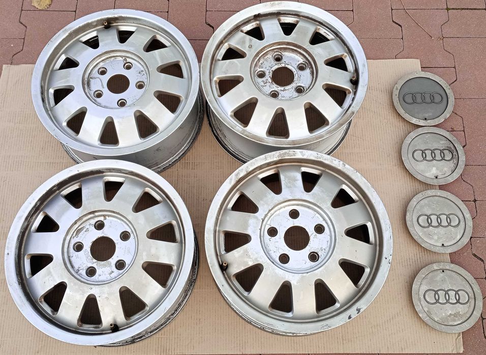 Aluminiowe oryginalne felgi do audi A4 B5 + dekielki