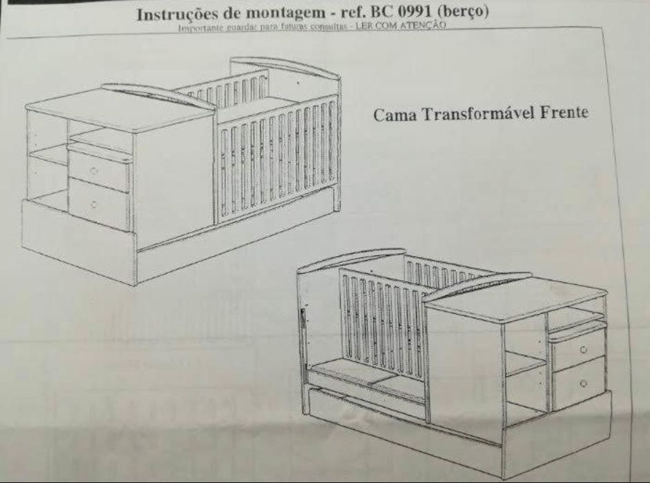 Berço que cresce com a criança – transforma-se em cama e móveis