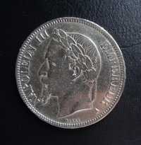 França 5 Francos Prata 1869 Napoleon III