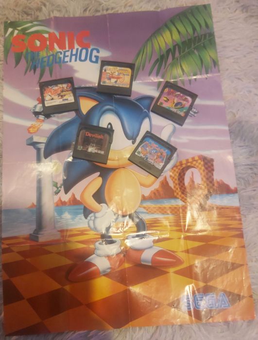 Game Gear 5 Jogos+Pôster Sonic.