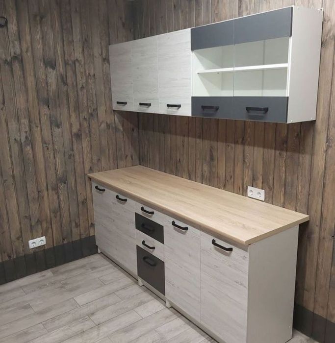 Кухня в наличии Серая современная 2 метра КОМПЛЕКТ со склада