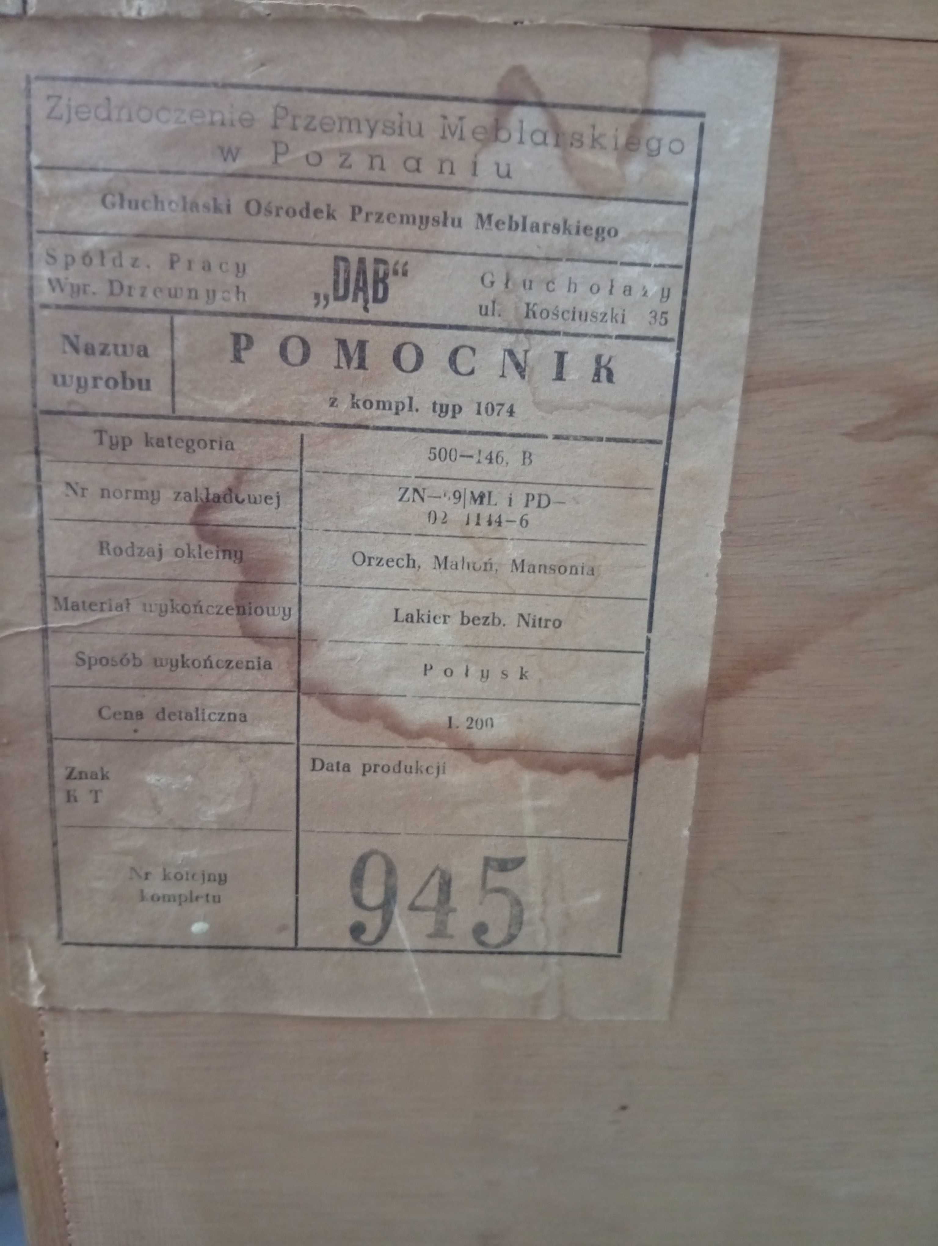Szafka komoda Pomocnik PRL połysk
