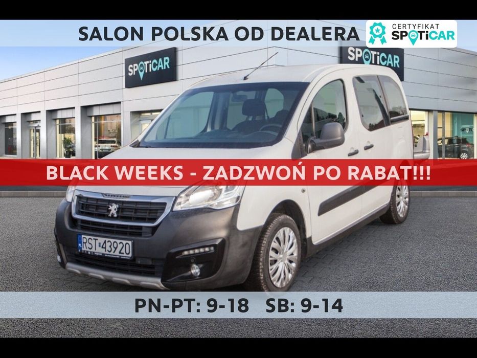 Peugeot Partner 1.6 BlueHDi Outdoor SalonPL FVat Dobrze Wyposażony