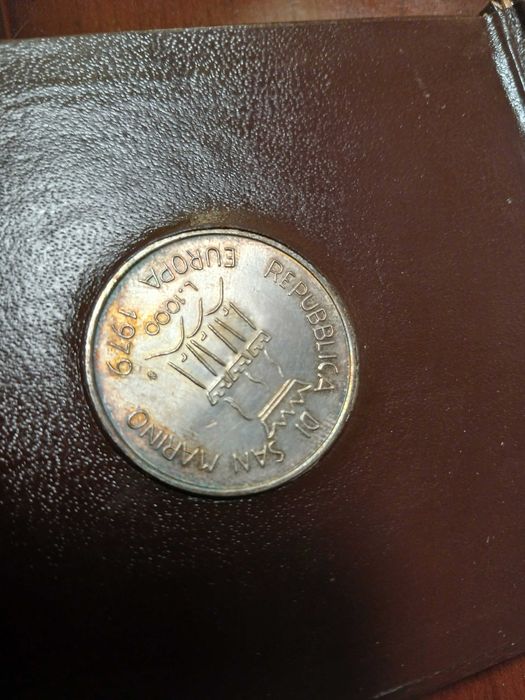 Сан-Марино 1000 лир 1979г. ЕС серебро редкая банковская комплектация