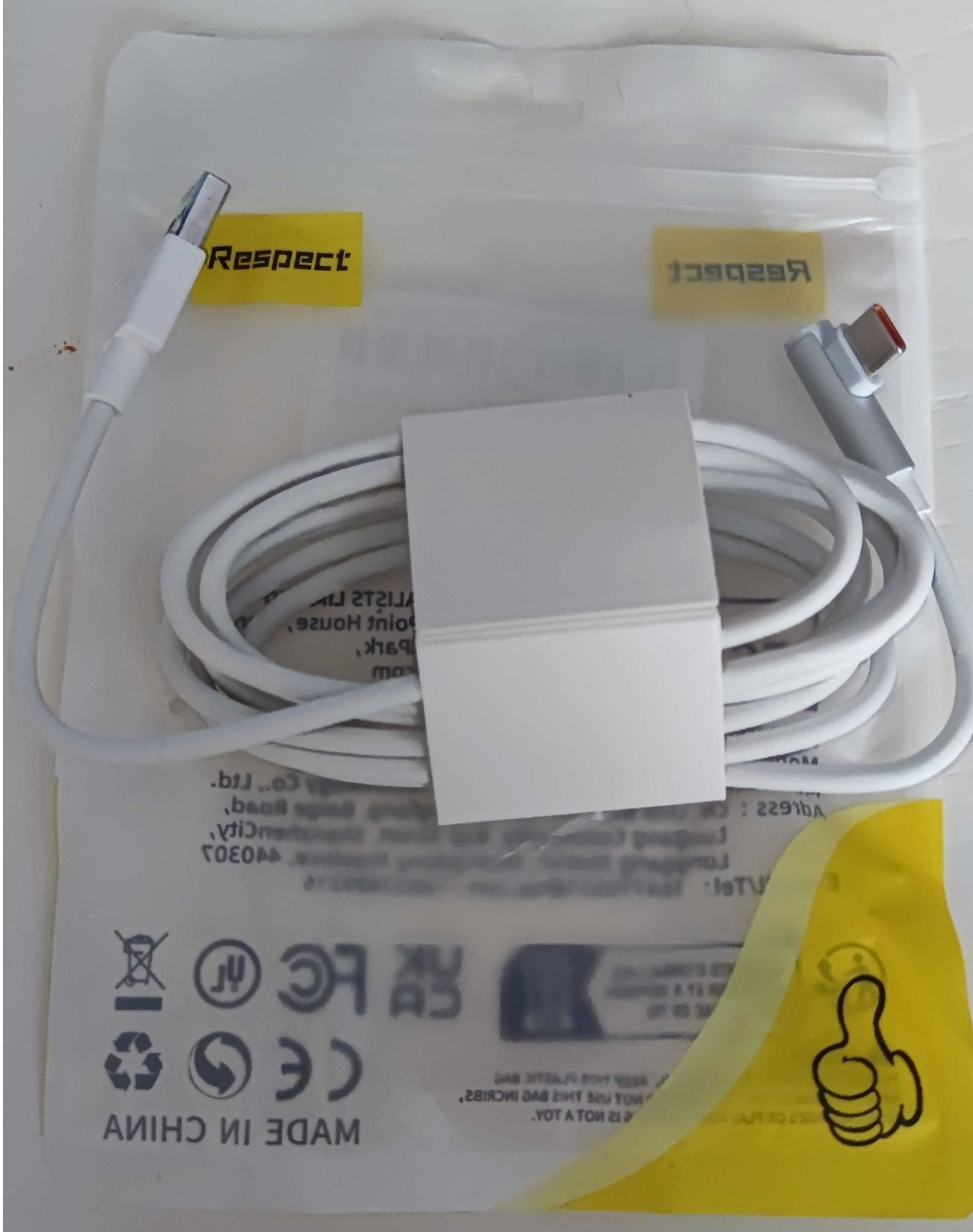 Przewód ładowarki Xiaomi 1.8m 120W 6A Mi Turbo Charge. USB-A do USB-C