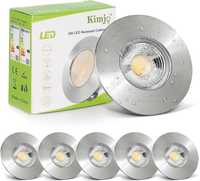 Kimjo Reflektor LED do zabudowy, płaski, 6 W, ciepła biel, 3000 K 6szt