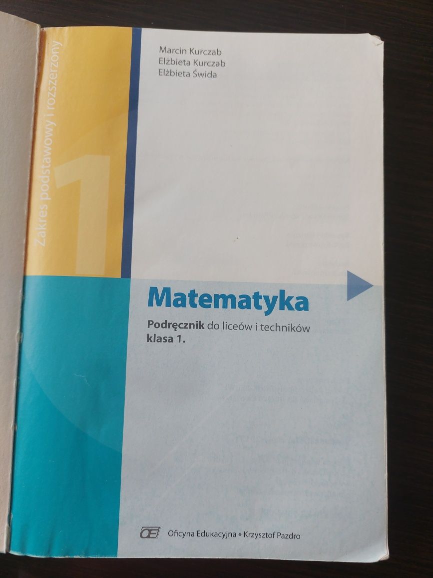 Matematyka 1 podręcznik  zakres podstawowy i rozszerzony