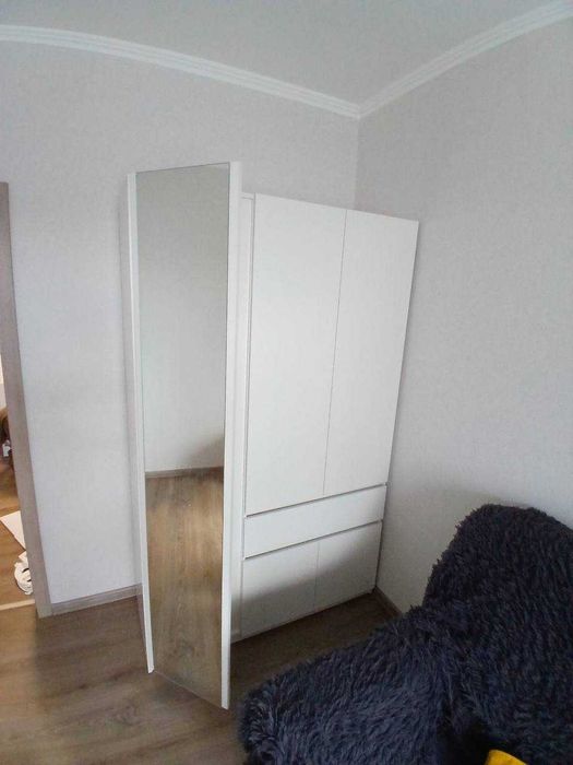 Нова Біла Шафа зі складу з дзеркалом 1221 х 520 х 2000 Белый шкаф