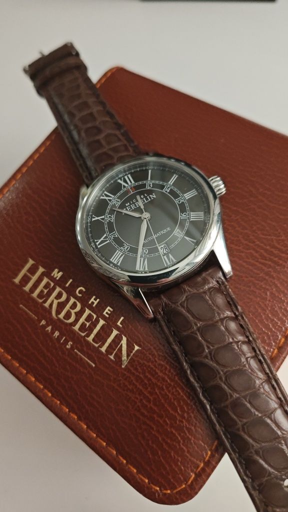 Zegarek męski klasyk Herbelin Automatic France Swiss Garniturowiec
