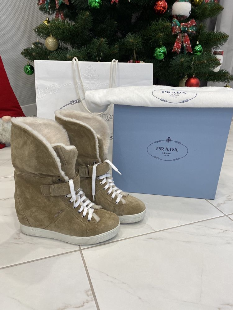 Сапоги ботинки сникерсы prada
