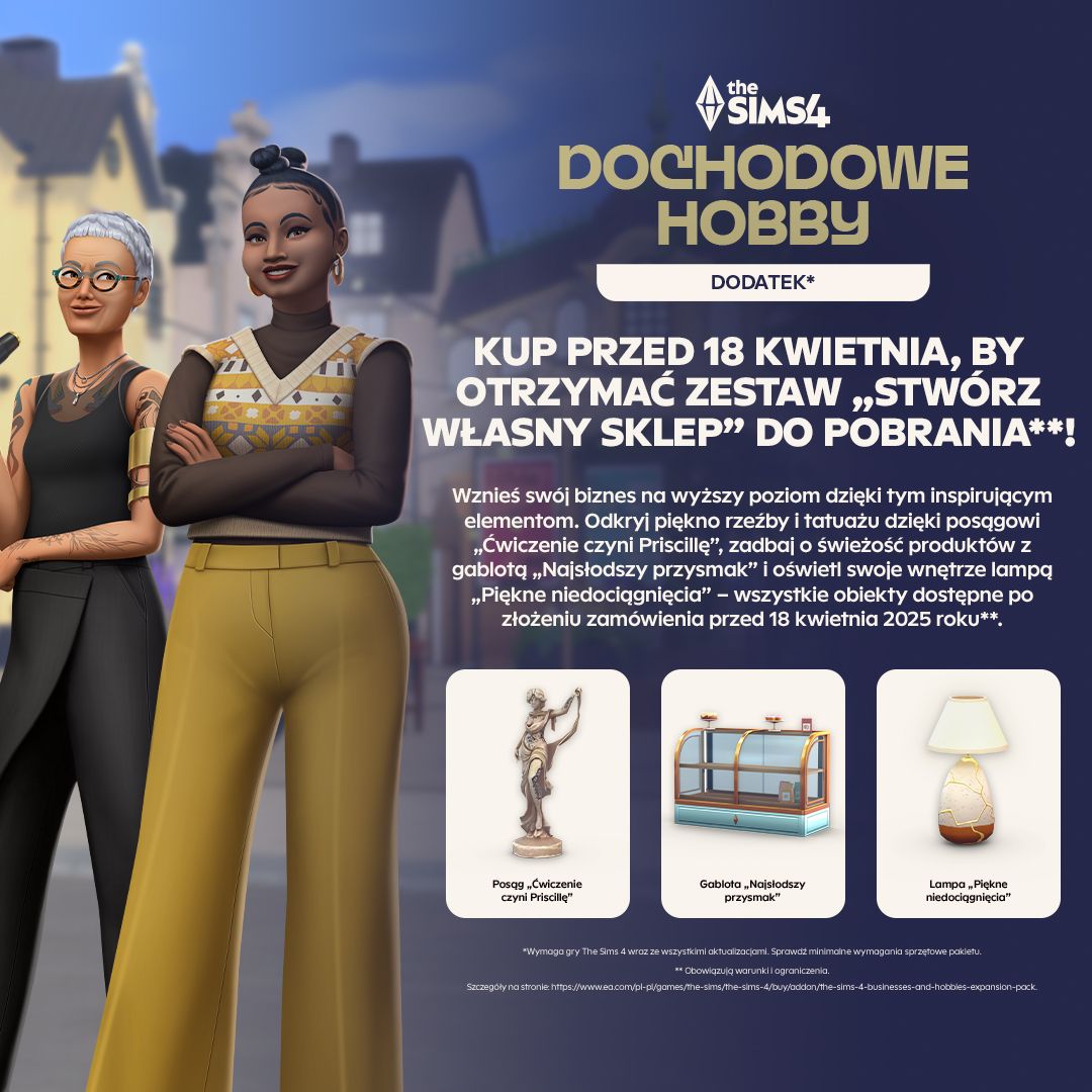 The Sims 4: Dochodowe hobby PL (Dodatek) (PC) Gra nowa w folii
