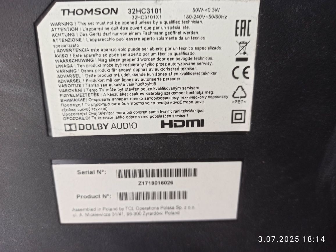 Telewizor Thomson 32 cale