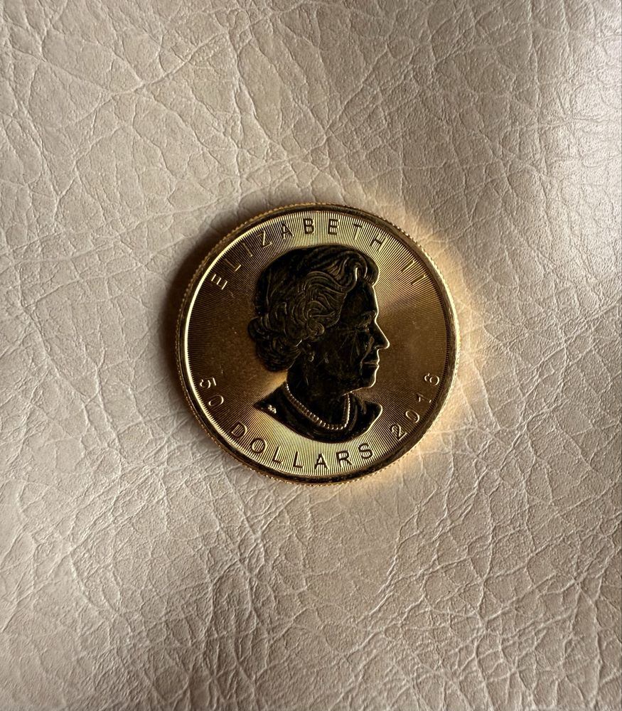 Moeda de ouro 1 onça (OZ) Canadá Maple Leaf (31,10gr ouro fino)