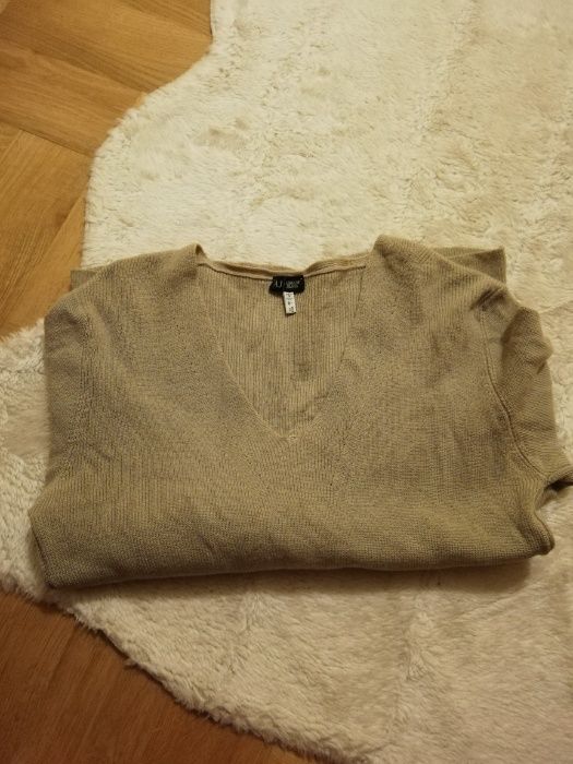 sweter AJ 10/12 M/L sweter AJ 38/40 beżowy wełna, sweter AJ 38/40 beż