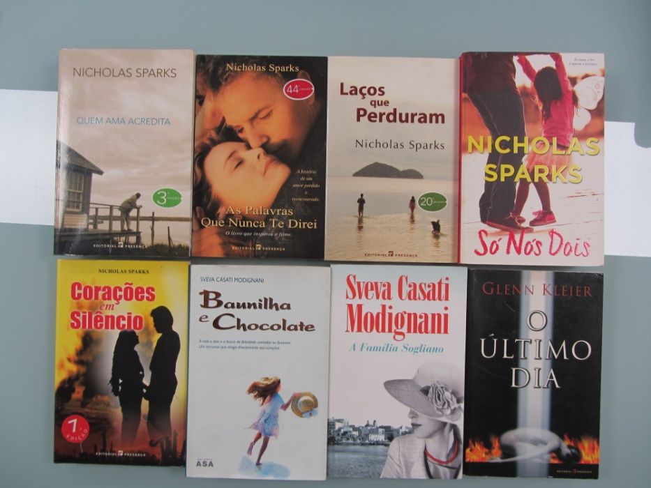 Livros Nicholas Sparks, 1 livro=5 euros, 5 livros=20 euros