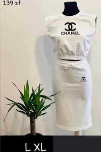 Nowy komplet damski bluzka i spódnica S M L XL różne modele