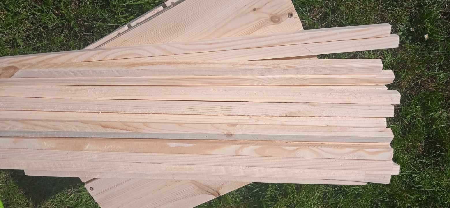 Listwy, listewki, 60 sztuk, tyczki 50-55 cm, wysyłka, drewniane