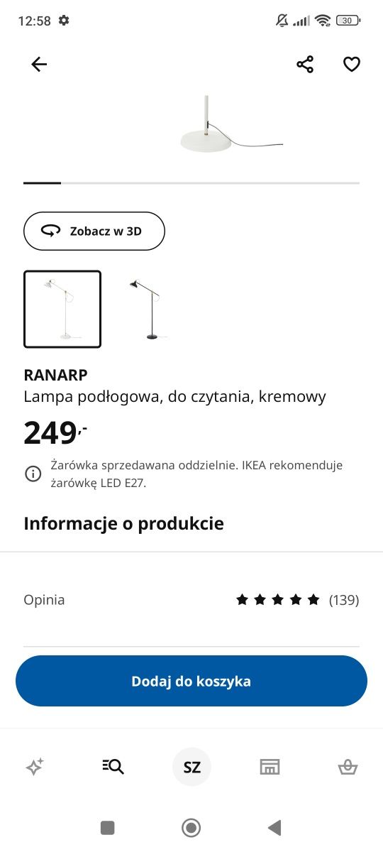Lampa Ranarp Ikea