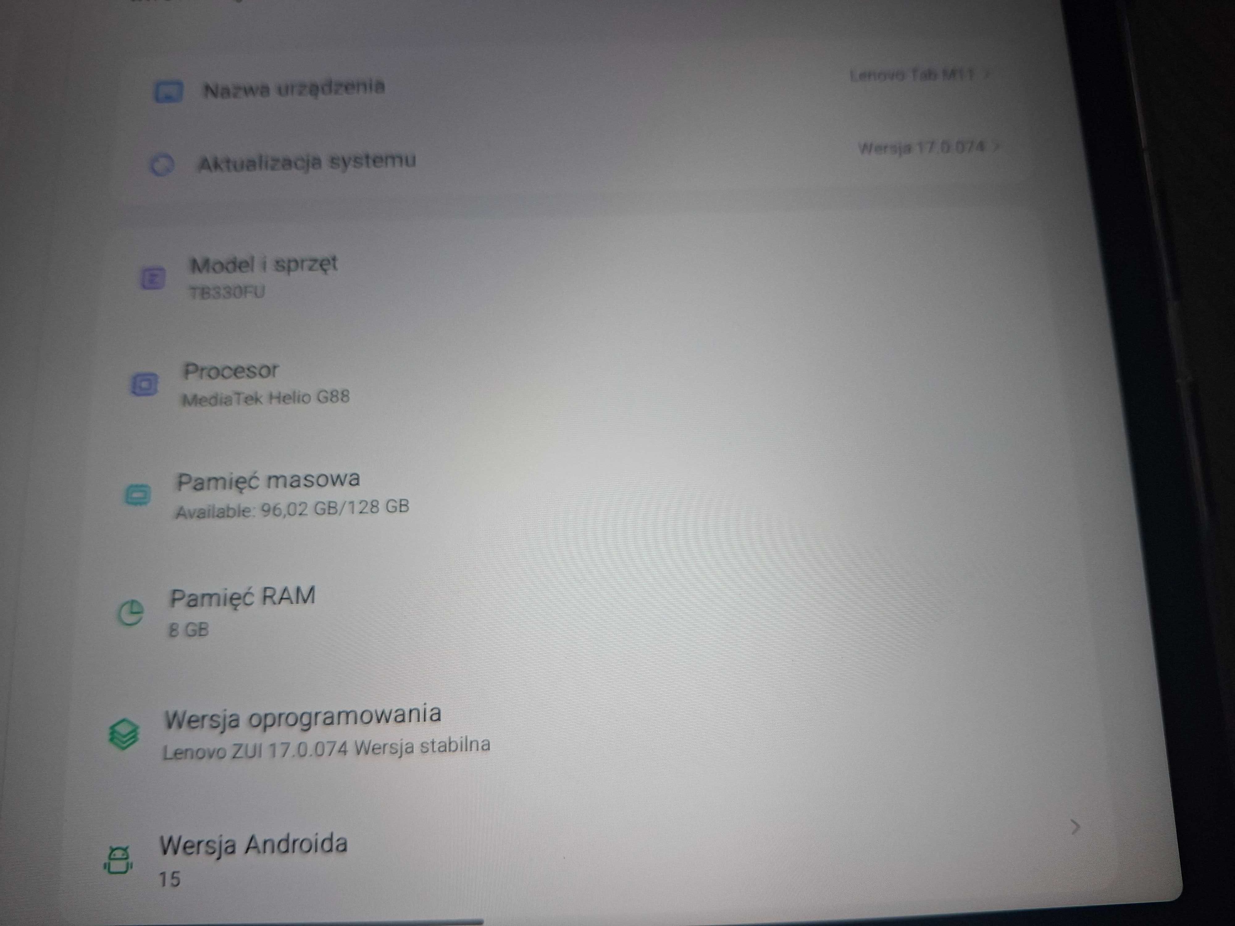 Tablet Lenovo M11-Android 15-8/128 - idealny stan -rysik plus etui