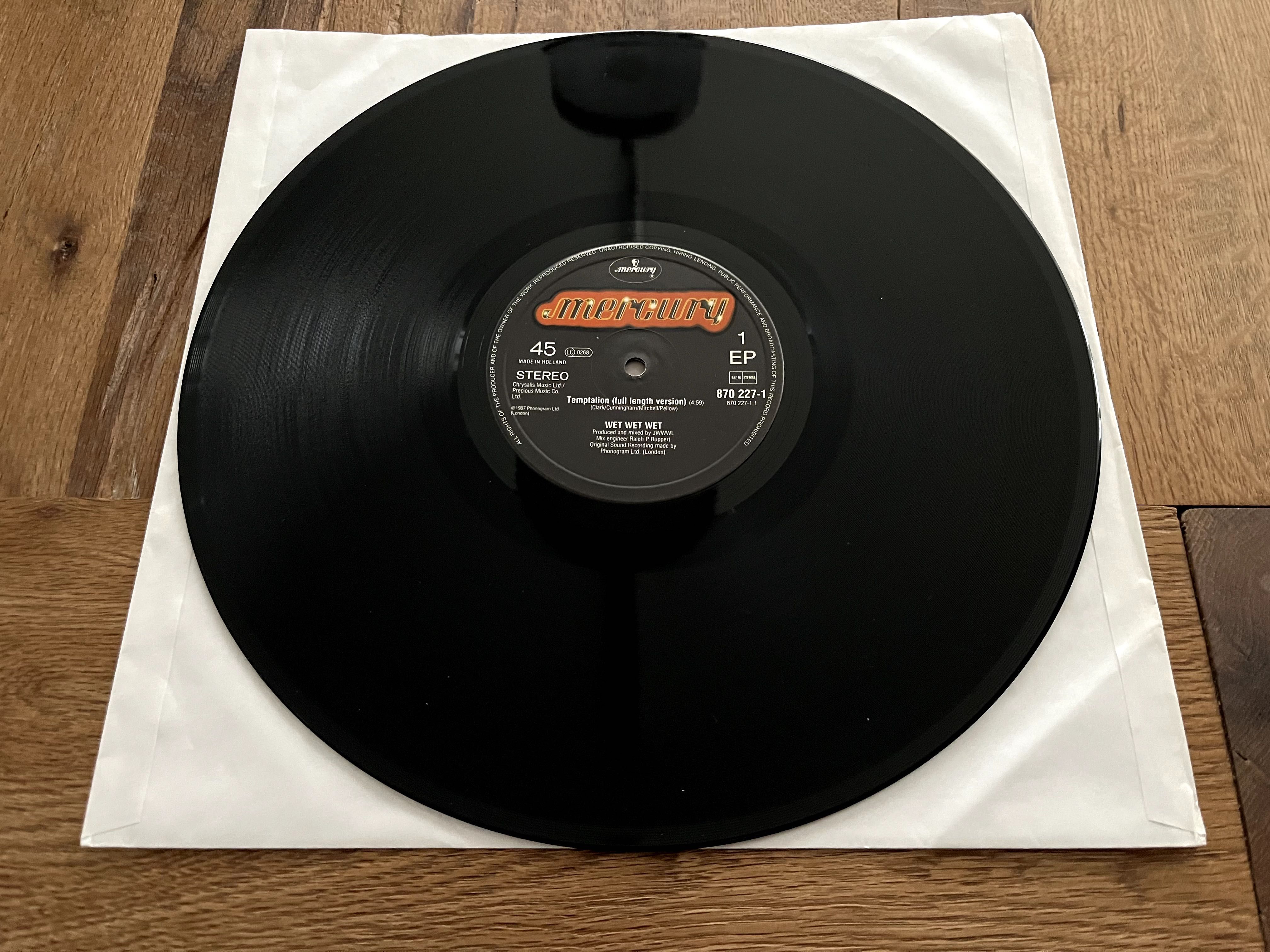 12" 45 RPM Pop Rock viny winyl Wet Wet Wet - Temptation 1988 r.