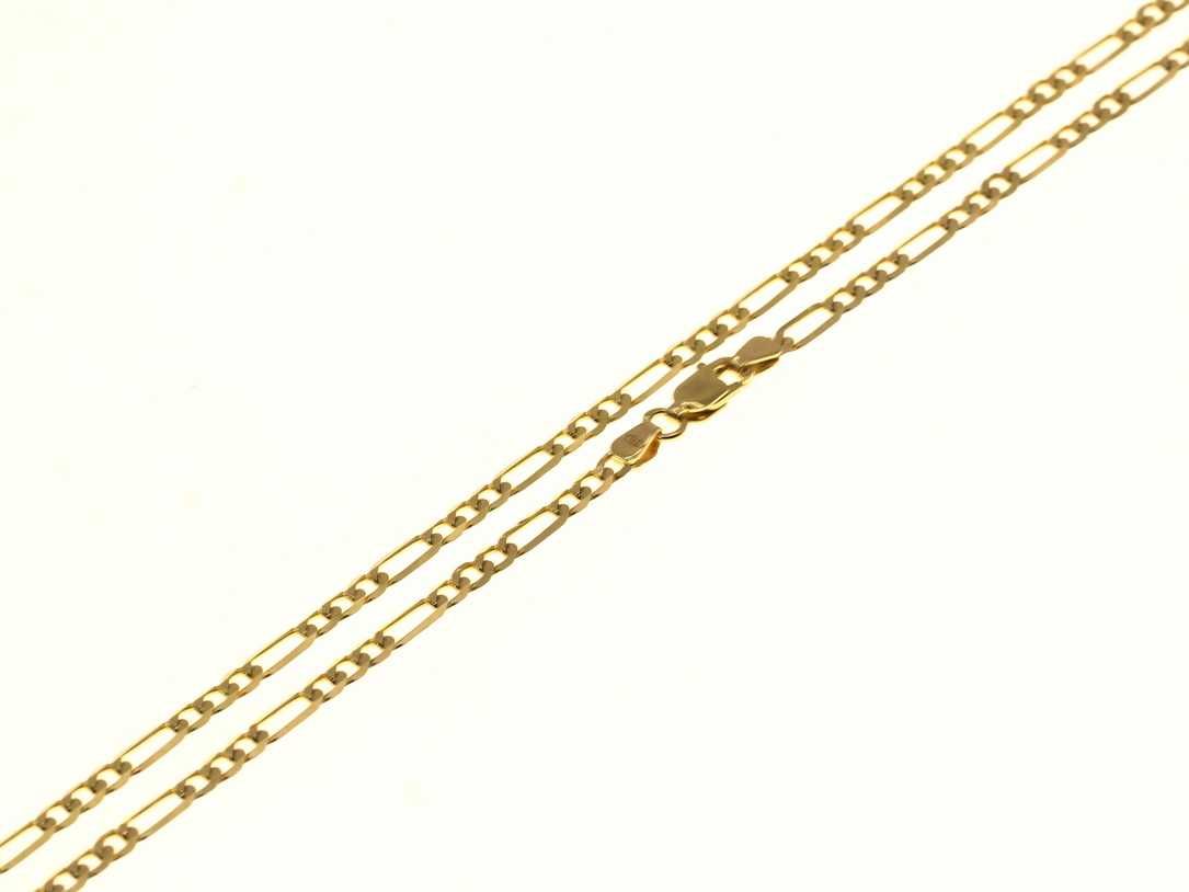 Złoty ŁAŃCUSZEK FIGARO złoto pr.585 60 cm KUTY