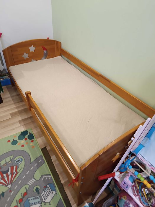 Łóżko dziecięce 200/90 z szufladami jak nowe z materacem