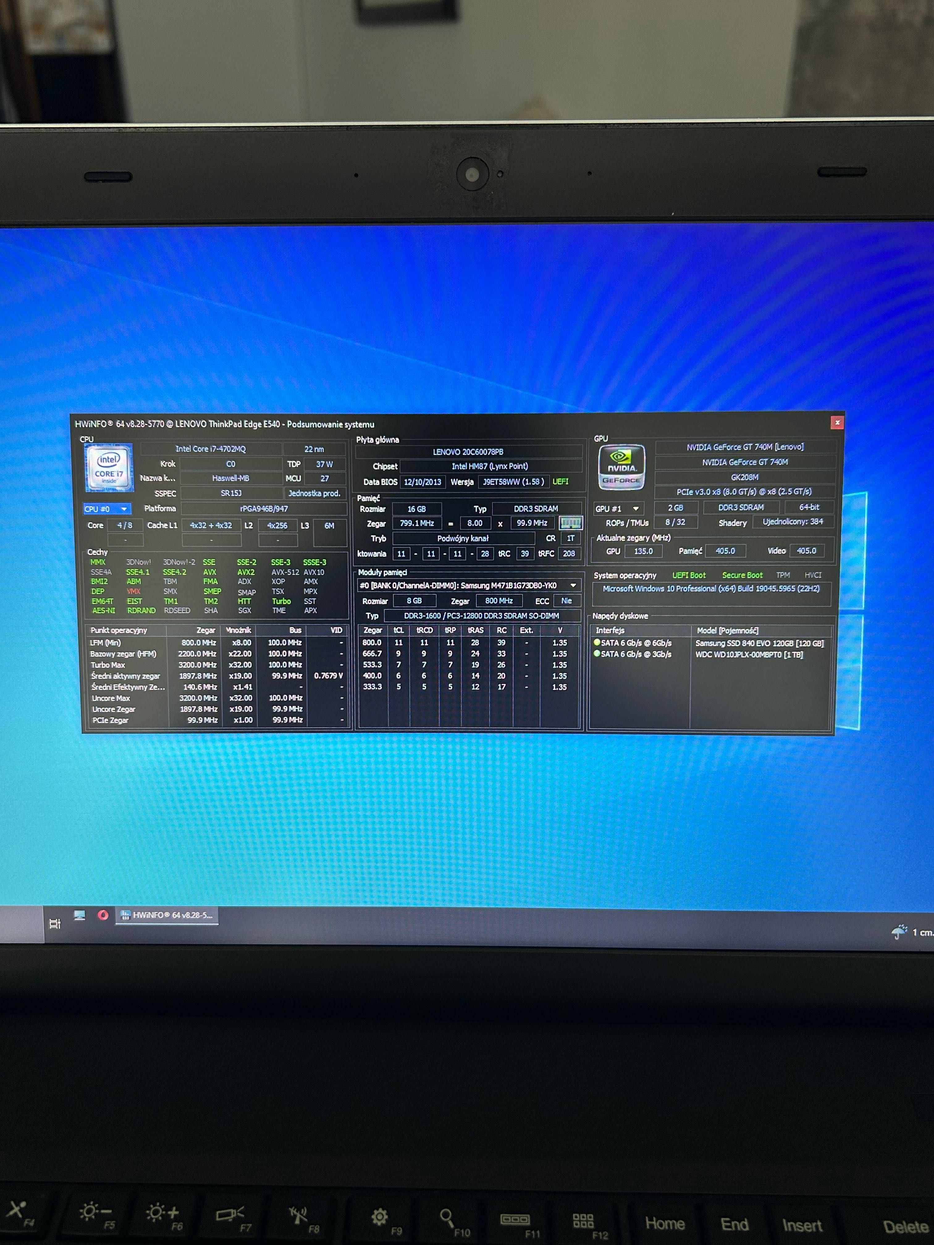 Lenovo ThinkPad E540 i7,NVIDIA GeForce GT,1920x1080,16GB RAM,120GB+1TB