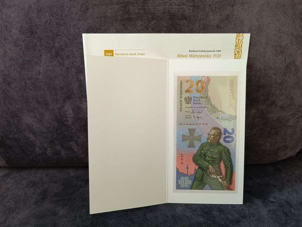 Banknot kolekcjonerski Bitwa Warszawska 1920 20 zł UNC NBP