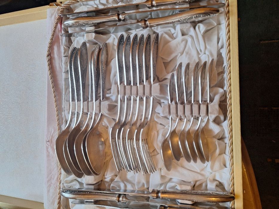 Rosyjskie posrebrzane sztućce kpl 24