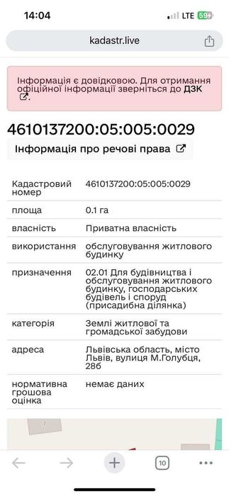 Продаж земельної ділянки 10 сотих Львів вул Голубця  під забудову
