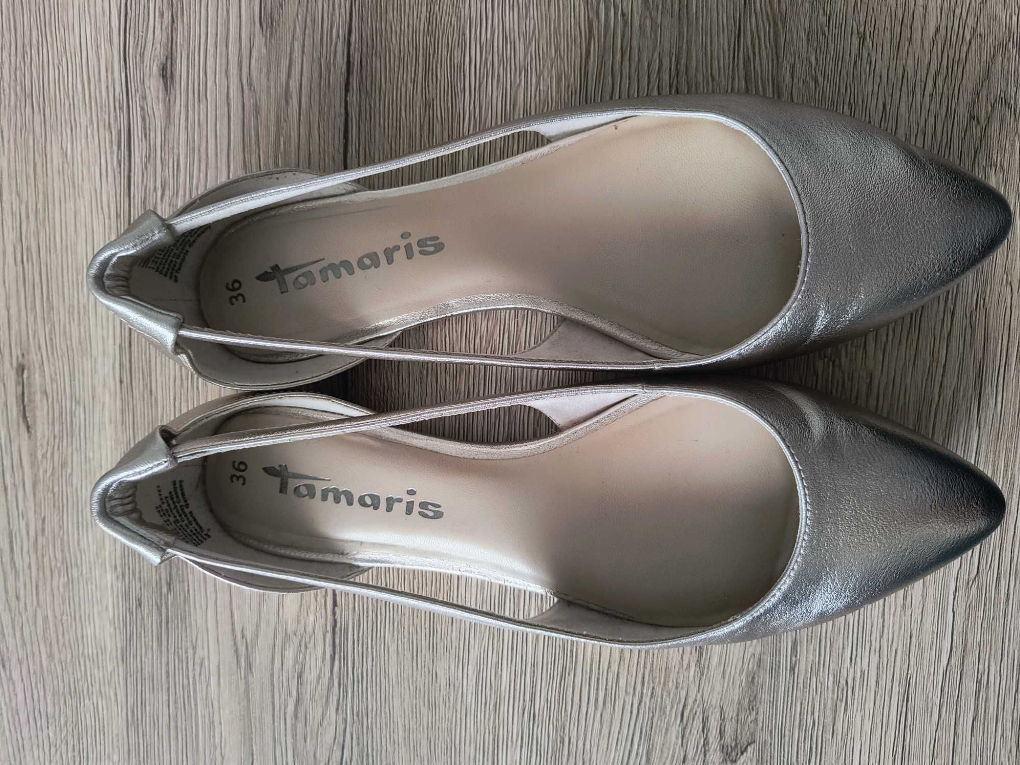 Tamaris buty baletki baleriny 36 złote