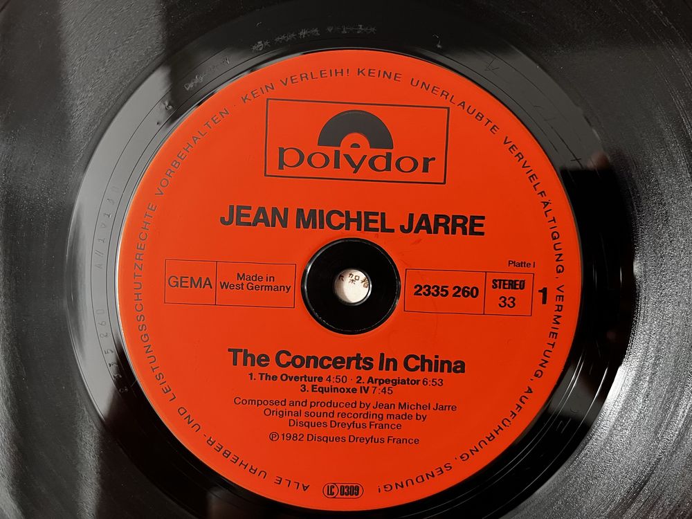 Jean Michel Jarre The Concerts In China 1 Press 2 x lp gatefold.