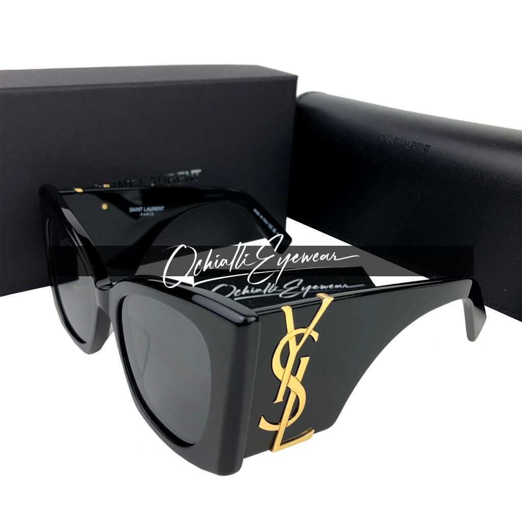 Okulary przeciwsłoneczne YSL SLM119 Blaze czarne z pudełkiem