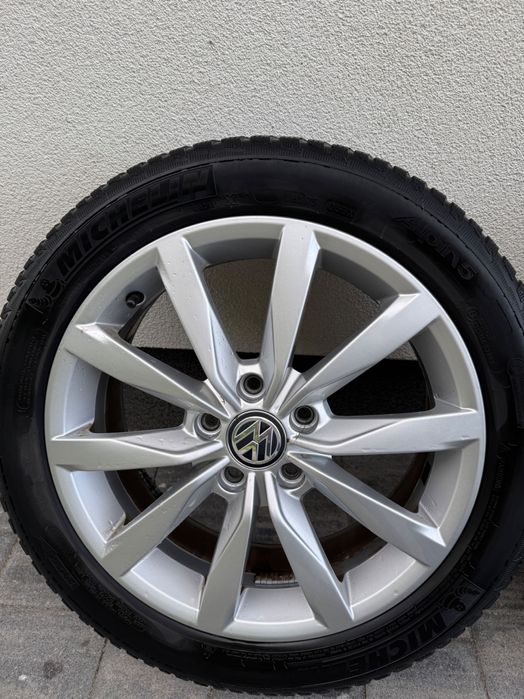 Oryginalne koła 17" 5x112 VW Skoda Audi Seat opony zimowe Michelin