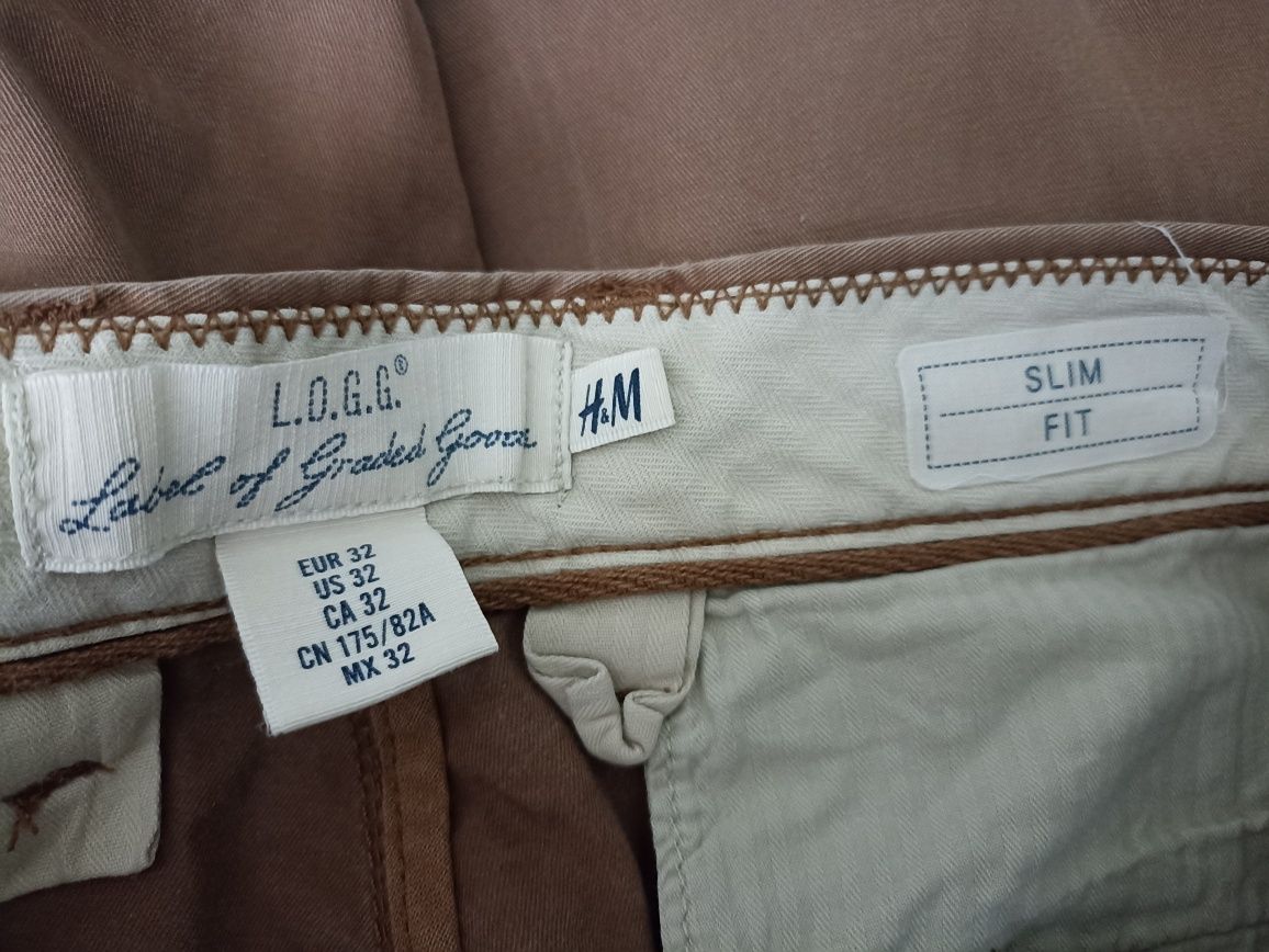 Spodnie Chinosy L.O.G.G. h&m Slim Fit 32 175/82A