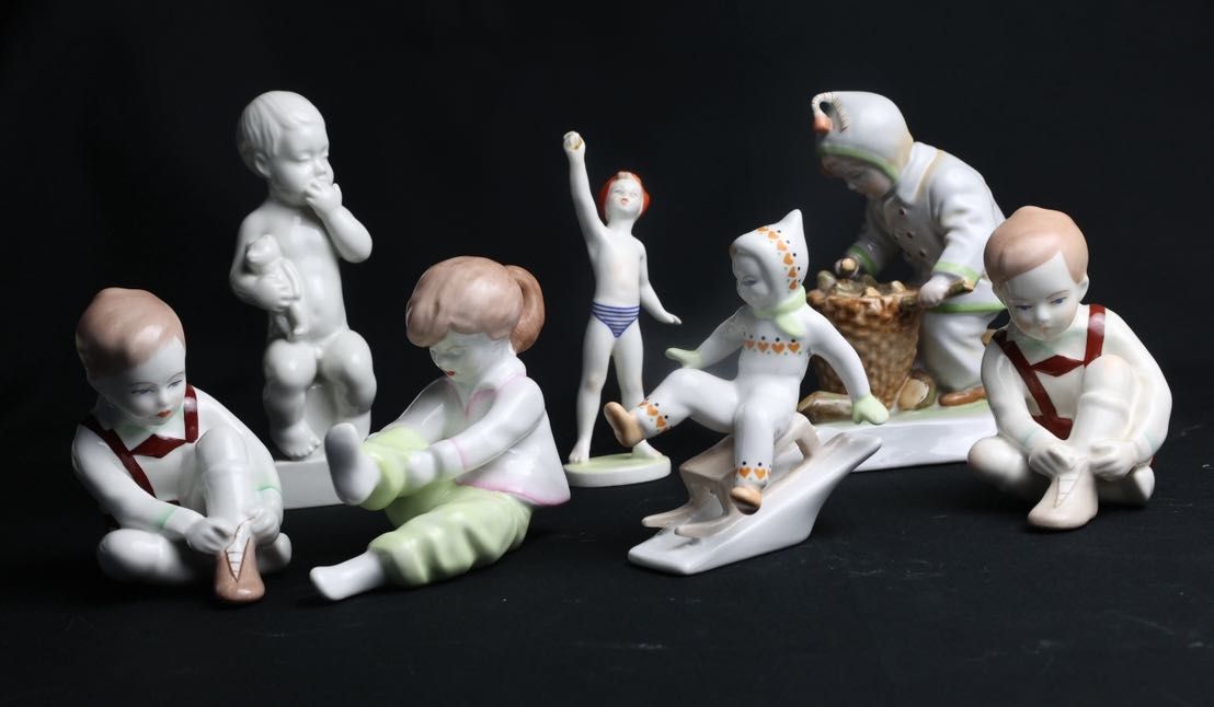 Porcelanowe figurki dzieci New look (Zsolnay, Aquincum, B&G)