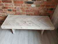 Stół ława stolik ławka z bielonego drewna z odzysku blat jodełka