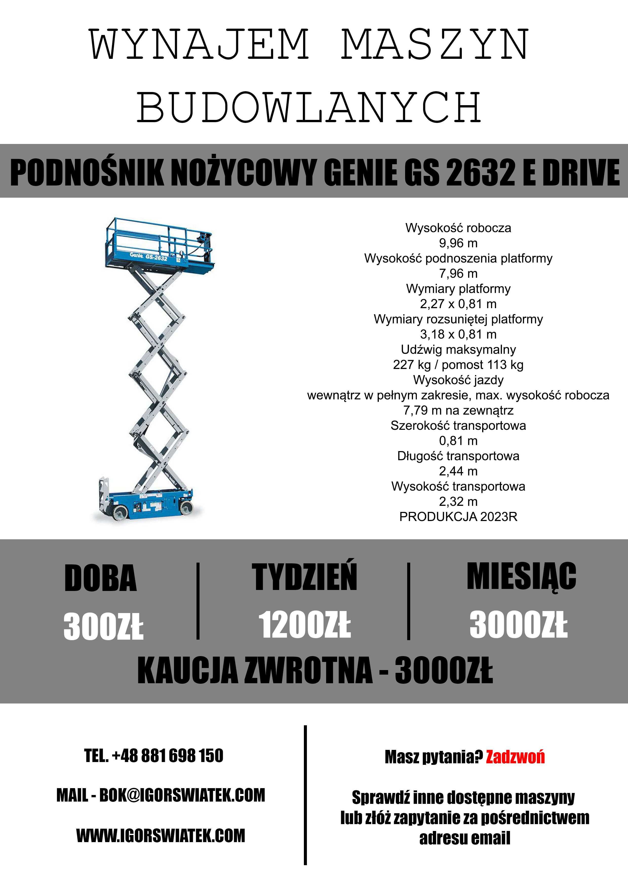 Wynajem Podnośników Nożycowych Podestów Ruchomych Koszowych Zwyżki