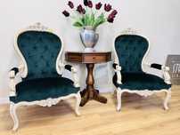 Eleganckie i efektowne 2 FOTELE LUDWIKOWSKIE w nowej tkaninie :)
