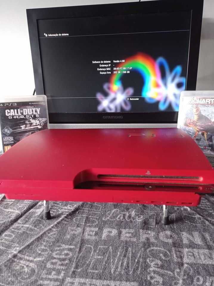 Ps3 Slim 300gb CECH 3004B Scarlet red