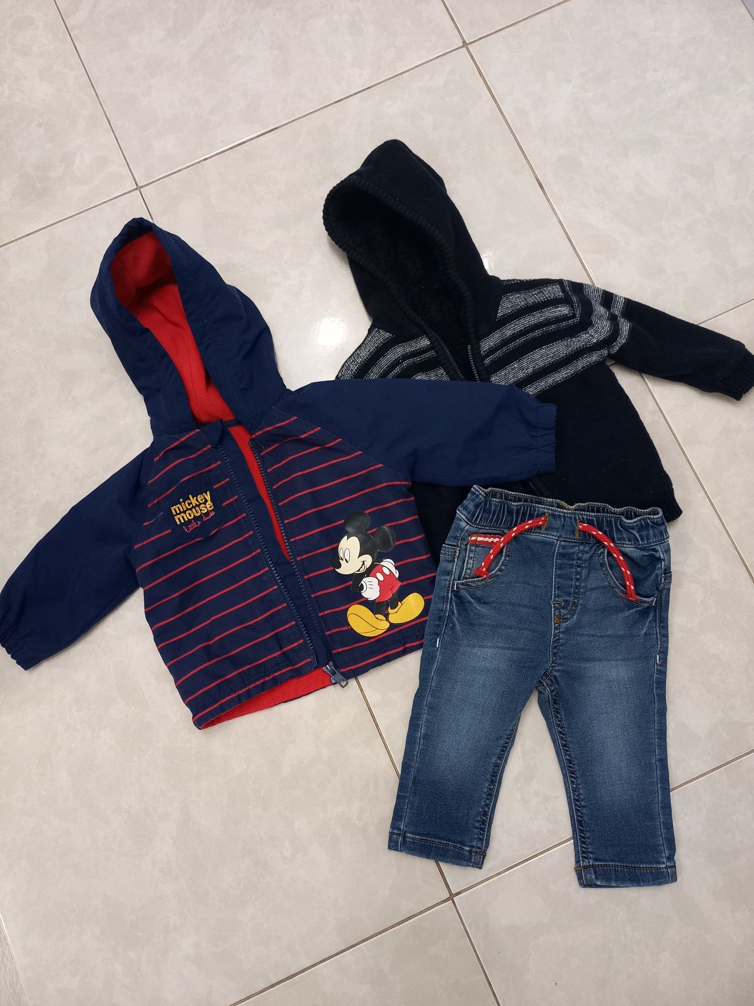 Куртка з Мікі Маусом, джинси, кофта на дитину 3-6 місяців