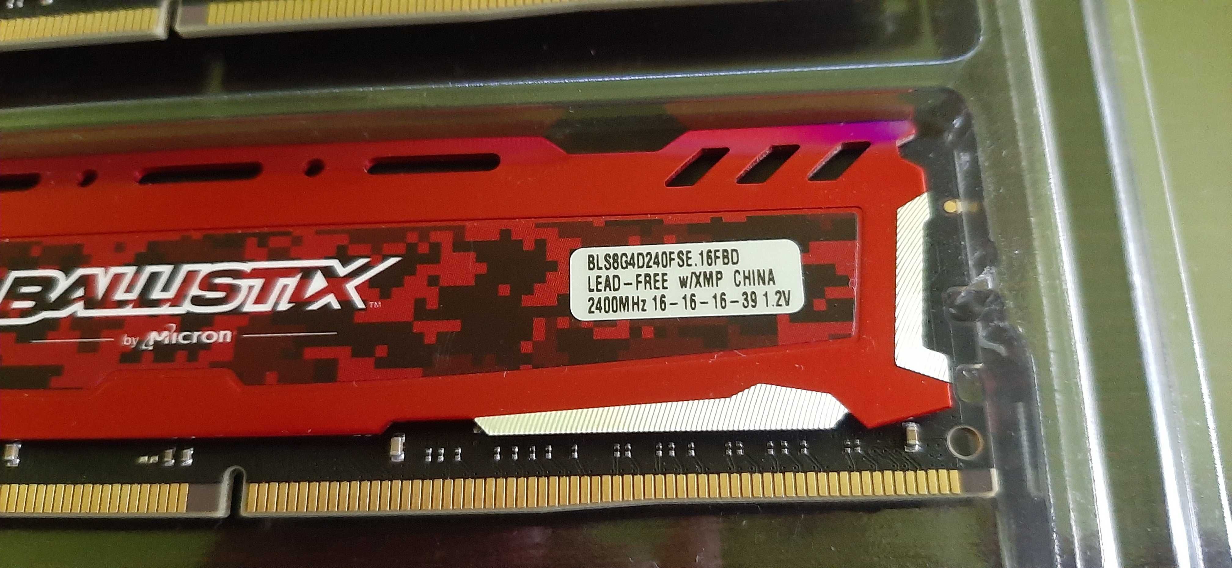 2 sztuki Crucial 8GB 2400MHz Ballistix Sport LT Red CL16