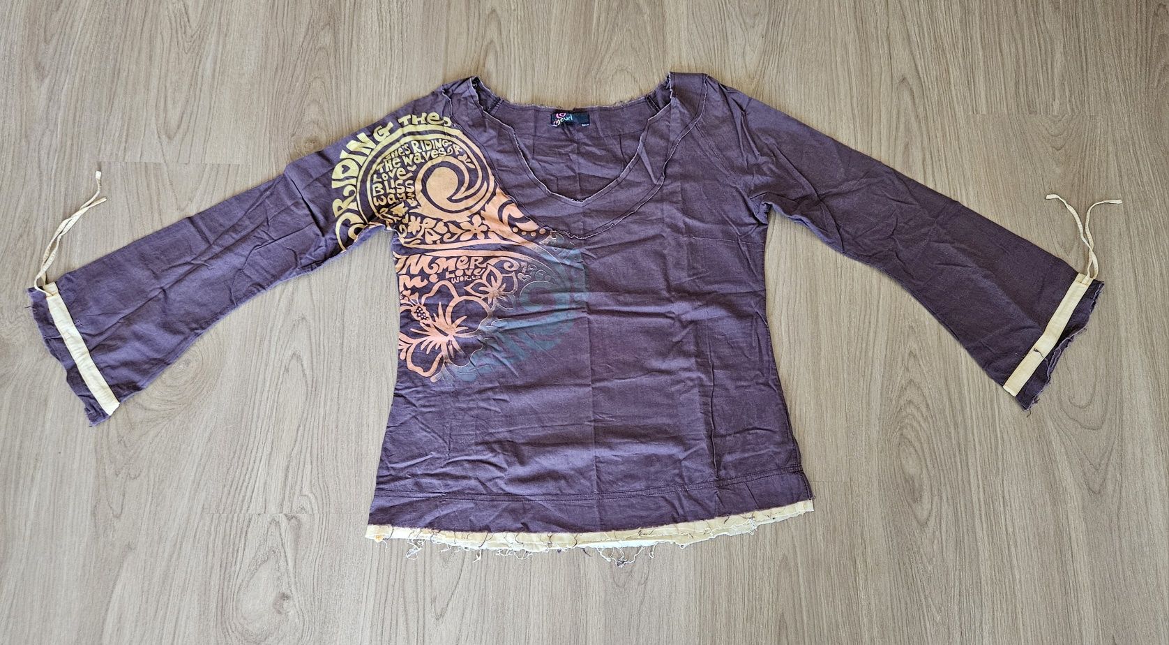 Top castanho e laranja Rip Curl