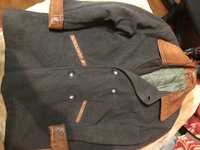 Полупальто- шинель, курточка с кожаными воротником