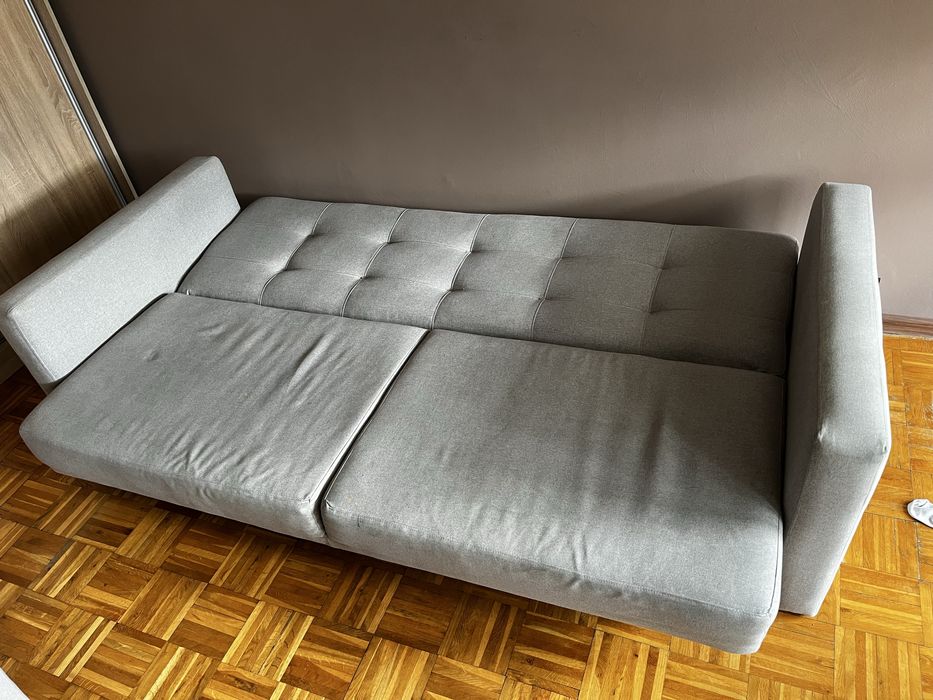 Komplet wypoczynkowy z funkcją spania + 2 fotele jasno szare