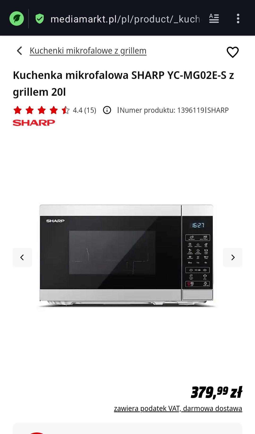 Mikrofalówka Sharp YCMG02E-S