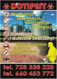 Gazowanie zboża, magazynów,odławianie kun