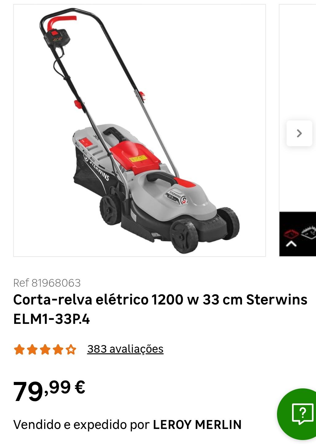 Máquina de cortar relva eléctrica