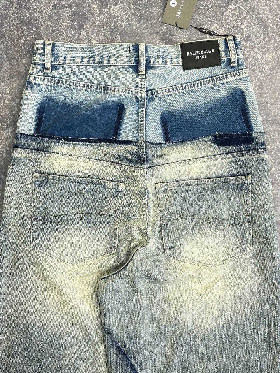 Джинси Balenciaga Cargo faded baggy opium archive синие джинсы сині