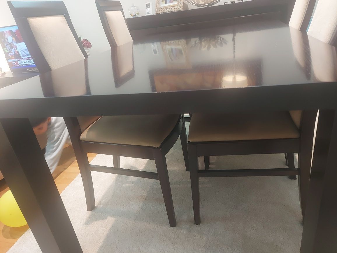 Mesa sala jantar + cadeiras